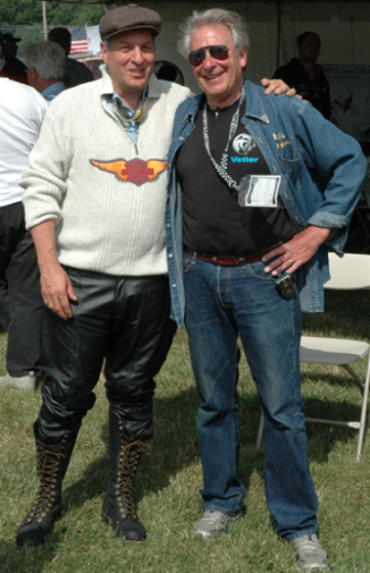 "Posing in costume with my friend and motorcycle designer Craig Vetter at the Mid Ohio racetrack several years ago."—Buzz Kanter