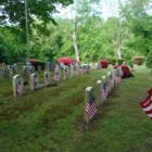 The veterans' gravestones at Lakeview Cemetery. 