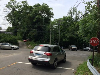 The intersection of Locust Avenue at Route 123, from the Summer Street side. On June 25, 2015. Credit: Michael Dinan