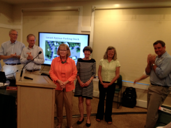 The New Canaan Beautification League was singled out for high praise for all it does for the town at the June 17, 2015 Town Council meeting. L-R: Roger Williams, Sven Englund, Carol Seldin, Sara Hunt, Faith Kerchoff and Joe Zagarenski. Credit: David Hunt