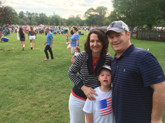 The Blackwell family—Rhonda, Andrew and Houston—having a great time at the New Canaan Family Fourth 2015 at Waveny. Credit: Michael Dinan