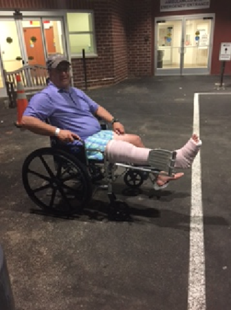 First Selectman Rob Mallozzi broke his leg in Rhode Island. Feel better, Rob! Contributed