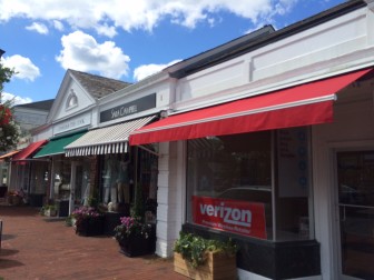 The Verizon Wireless store at 139 Elm St. in New Canaan is slated to get a new sign over the awning. Credit: Michael Dinan