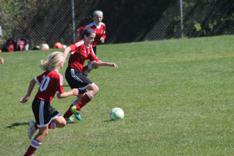 Elizabeth St George as she scored a hat trick on Sunday. Contributed