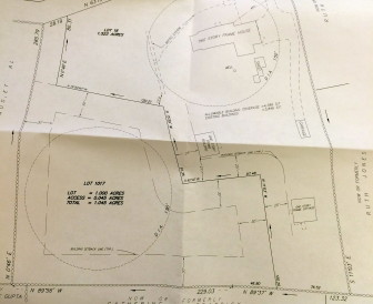 A map of 62 Richards Lane including the subdivided interior lot. 