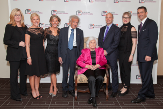 L-R: Steve Ladner. From left to right: Bonnie Hunt, Karen Andrews, Kathy Giusti, Prof. Elie Wiesel, Marion Wiesel, Elisha Wiesel, Lynn Bartner-Wiesel and Walter Capone at the Multiple Myeloma Research Foundation Fall Gala on Saturday night, Oct. 24. Contributed