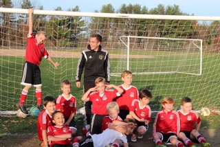 U10 Boys Red Team. Coach Darren Kelso with players Jack Cuda, Jayden Oyekanmi, Cole Wilson , Alex Werner, Henry Silva, Fletcher Heron, Augusto Baldini, Max Lowe, Connor Lytle, Will Langford and Ben Bilden. Not pictured in photo: Ted Werner