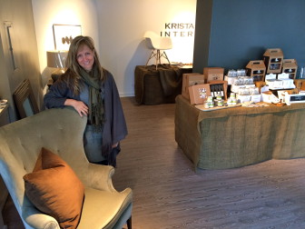 New Canaan resident and interior designer Krista Fox in her shop at 107 Cherry St. in New Canaan, "Find: The Lifestyle Collection." Credit: Michael Dinan