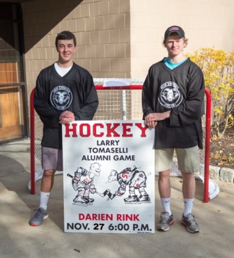 Co-Captain Drew Morris and Kyle Metter ask you to come to the 36th Annual Larry Tomaselli Alumni Game at 6:00p on Friday, November 27th at Darien Ice Rink. For more information, please contact Fiz Tomaselli at 203.966.4394