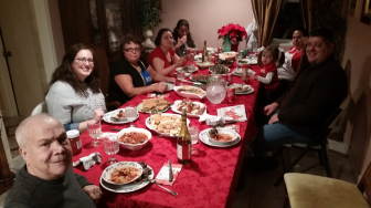 The Colella family at the Christmas table, 2014. Contributed
