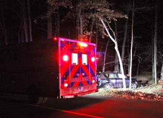 Scenes from a car accident on Laurel Road, January 7, 2016. Credit: Terry Dinan