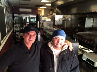 New Canaan Chicken owner Pren Lleshdedaj (L) and Chef Victor Rosales (R) in the former Chicken Joe's space, set to reopen under the new name as early as Thursday, Jan. 14, 2016. Credit: Michael Dinan