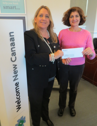 Bankwell Branch Manager Elizabeth Buzzeo with Karen Nisenson, Founder/Clinical Director, Arts for Healing. Contributed