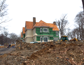 The new 6,600-square-foot home going up at 108 Charter Oak Drive. Credit: Michael Dinan
