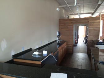 The granite countertop at Kaahve coffee shop in New Canaan, to open next week. Credit: Michael Dinan