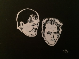 Laurel & Hardy, a drawing by Tom Grimaldi. 