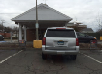 A lousy parking job in the Acme (former Food Emporium) lot in New Canaan. SE photo