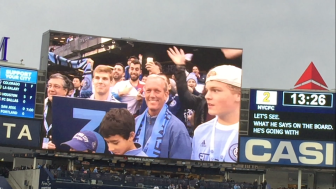 Rob Mallozzi and Chase and Nick Williams at Yankee Stadium for a New York City FC game on March 13, 2016. The boys made the jumbotron for a trivia question (Chase got it right). Contributed