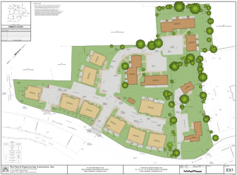 Existing site plan of affordable housing at Millport Avenue. Rendering courtesy of Jonathan Rose Companies, a Stamford-based firm that’s working in a construction manager capacity with the New Canaan Housing Authority on the Millport redevelopment.