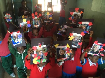 FAFU students in Kibera with their "pen pals" from the United States.