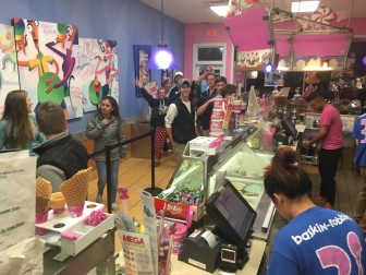 This week was "extremely busy" for BOGO Tuesday at Baskin Robbins, owner Anna Valente said. Credit: Michael Dinan