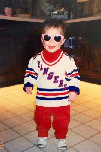 Catherine Granito has shown her Rangers fan pride since she could walk. A must in the Granito household growing up with four hockey-playing brothers. Credit: The Granito Family