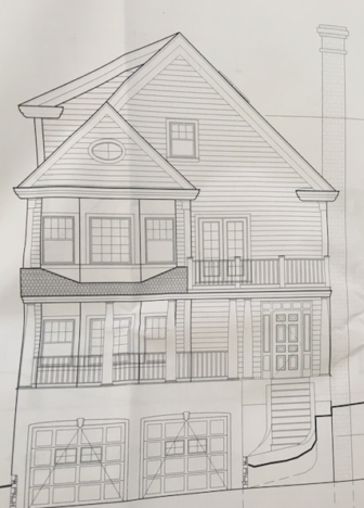 The new 2,700-square-foot dwelling planned for 7 Charles Place in New Canaan. Specs by John James Architect of Westport