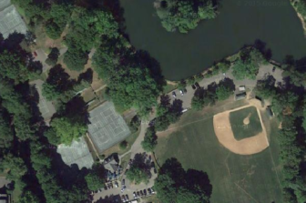An aerial view of Mead Park.