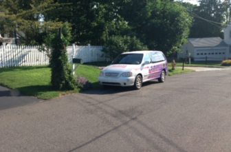 AC Auto Body's owner said he deliberately, and legally, parked this commercial vehicle in front of an East Maple Street man's home on June 22, 2016, in retaliation for an unpleasant gesture made the day before. Photo published with permission from its owner 