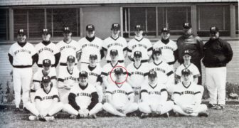 The 1993 New Canaan Rams Varsity team. Jeff Mellick is front and center. Credit: Contributed