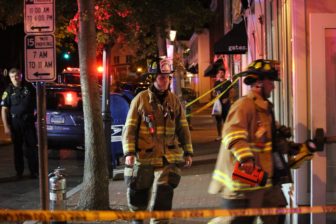 Scenes from the fire at 96 Main St. in New Canaan on Sept. 5, 2016. Credit: Terry Dinan