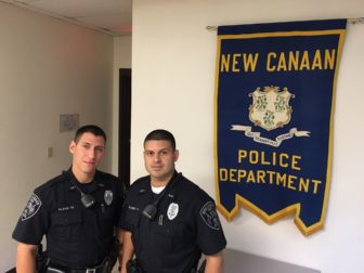 NCPD Officers Matthew Blank and Sebastian Obando graduated Thursday, Sept. 15, 2016 from the CT State Police Academy. Credit: Michael Dinan