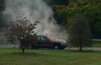 A car fire at Irwin Park on Sept. 20, 2016. Published with permission from its owner