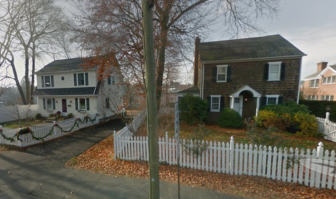 L-R: 143 and 137 Park St. in New Canaan. The lots, with a combined .51 acres, were purchased last week by an entity called '137 Park Village LLC' for a total of $2.2 million. No. 137 is to be demolished. Google Earth photo