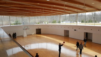 The basketball court at Grace Farms. Published with permission from its owner