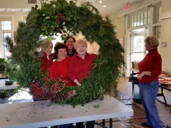 Members of the New Canaan Beautification League and New Canaan Garden Club, created wreaths, garlands and other decorations at the New Canaan Nature Center, on Dec. 1, 2016. Credit: Michael Dinan